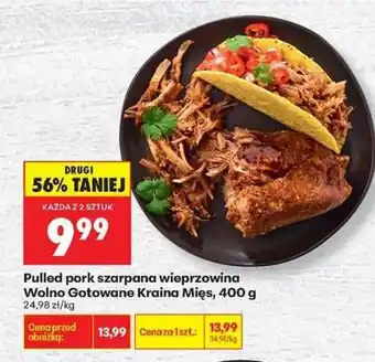 Biedronka Pulled pork szarpana wieprzowina Wolno Gotowane Kraina Mies, 400 g oferta