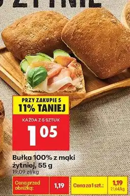 Biedronka Bułka 100 % z mąki żytniej 55 g oferta