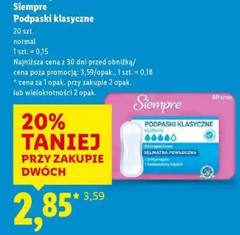 Lidl SIEMPRE Podpaski klasyczne oferta