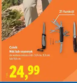 Lidl Crivit Nóż lub scyzoryk oferta