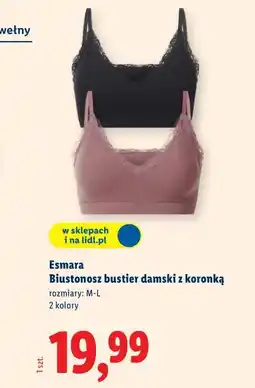 Lidl Esmara Biustonosz bustier damski z koronką oferta
