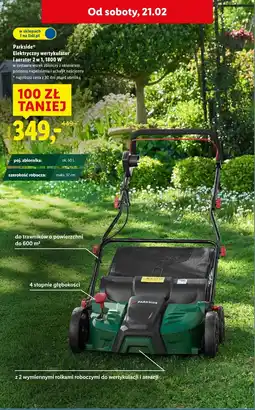 Lidl Parkside Elektryczny wertykulator i aerator 2 w 1, 1800 W oferta