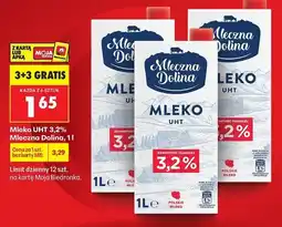 Biedronka Mleko UHT 3.2% Mleczna Dolina oferta