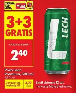 Biedronka Piwo Lech Premium oferta