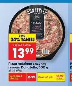 Biedronka Pizza z szynką i serem Donatello oferta