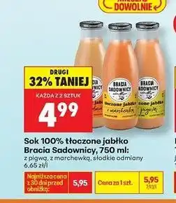 Biedronka Sok tłoczony jabłkowy słodkie odmiany Bracia Sadownicy oferta