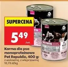 Biedronka Karma dla psa wieprzowina Pet Republic oferta