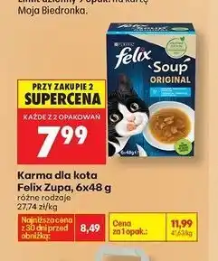 Biedronka Karma dla kota dorsz tuńczyk Purina Felix Soup Original oferta