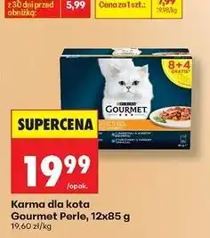 Biedronka Karma dla kota fileciki w sosie z indykiem + tuńczykiem kaczką jagnięciną Purina Gourmet Perle oferta