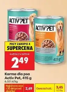 Biedronka Karma dla psa z kurczakiem w galarecie Activ Pet oferta