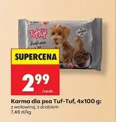 Biedronka Karma dla psa kawałki w sosie wołowina z drobiem Tuf oferta