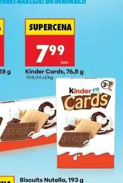 Biedronka Herbatniki z czekoladą Kinder Cards oferta