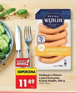 Biedronka Kiełbaski z filetem kurczaka Kraina Wędlin oferta