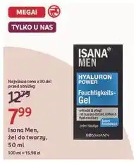 Rossmann Żel nawilżający chłodzący hyaluron power Isana Men oferta