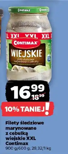 Netto Filety śledziowe marynowane z cebulką wiejskie XXL Contimax oferta
