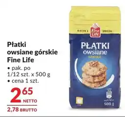 Makro Płatki owsiane górskie Fine Life oferta