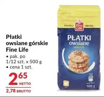 Makro Płatki owsiane górskie Fine Life oferta
