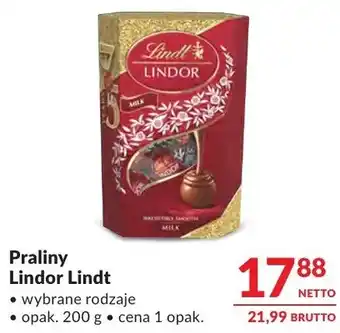 Praliny Lindor Lindt wybrane rodzaje