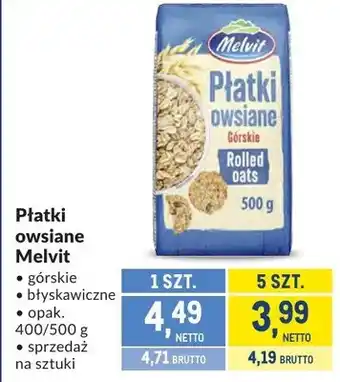 Płatki owsiane Melvit błyskawiczne