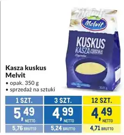 Makro Kasza kuskus Melvit oferta