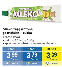 Makro Mleko zagęszczone gostyńskie - tubka oferta