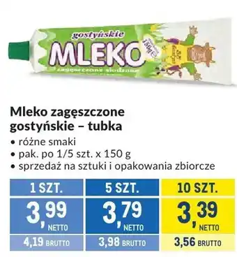 Makro Mleko zagęszczone gostyńskie - tubka oferta