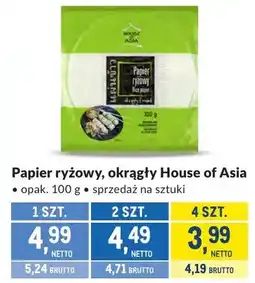 Makro Papier ryżowy, okrągły House of Asia oferta