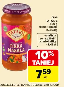 Carrefour Sos Patak's Tikka Masala oferta