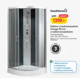 Castorama GoodHome Kabina z hydromasażem Onega 90 cm z niskim brodzikiem oferta