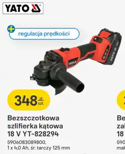 Castorama YATO Bezszczotkowa szlifierka kątowa 18 V YT-828294 oferta