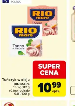 Carrefour Rio Mare Tuńczyk w oleju oferta