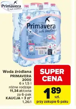 Carrefour Primavera Woda źródlana oferta