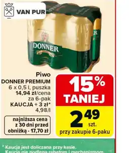 Carrefour Van Pur Piwo Donner Premium oferta