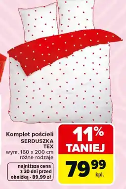 Carrefour TEX Komplet pościeli Serduszka oferta