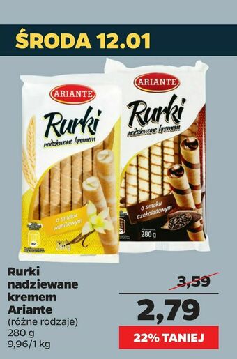 Rurki nadziewane kremem Ariante