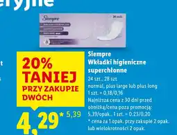 Lidl Wkładki higieniczne Siempre oferta