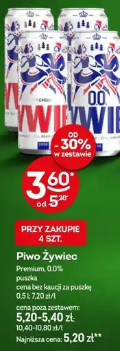 Żabka Piwo Żywiec Premium, 0.0% oferta