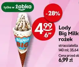 Żabka Lody Big Milk rożek stracciatella oferta