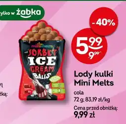 Żabka Lody kulki Mini Melts cola oferta