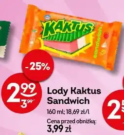 Żabka Lody Kaktus Sandwich oferta