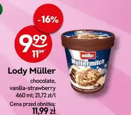 Żabka Lody Müller chocolate, vanilla-strawberry oferta