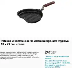 Biedronka Patelnia w kształcie serca Altom Design, stal węglowa, 18 x 29 cm, czarna oferta