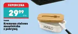 Biedronka TADAR Kremowa stalowa maselniczka z pokrywą oferta