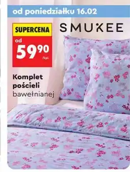Biedronka Komplet pościeli bawełnianej Smukee oferta