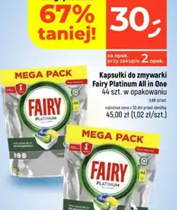 Dealz Fairy Kapsułki do zmywarki Platinum All in One oferta
