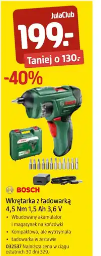 Jula Bosch Wkrętarka z ładowarką oferta