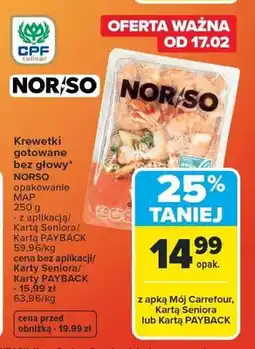 Carrefour Krewetki gotowane bez głowy oferta
