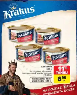 Carrefour Konserwa turystyczna, luksusowa, luncheon meat, szynka premium oferta