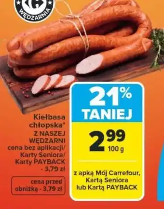Carrefour Kiełbasa chłopska oferta