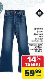 Carrefour Spodnie damskie jeansowe s-xl Tex oferta